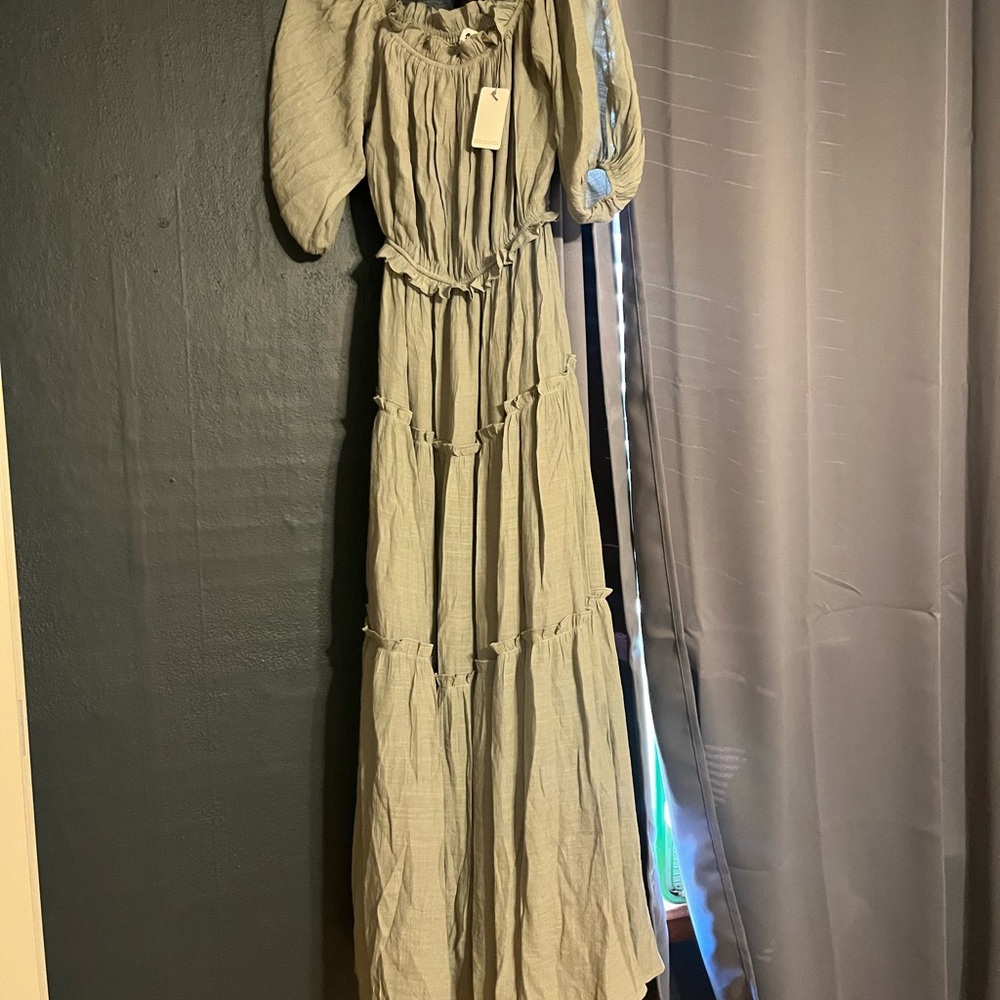 Caught in your embrace sage maxi dress.